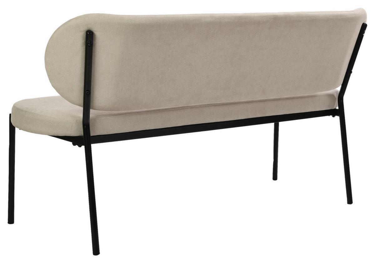 Sitzbank Jersey Schwarz, Taupe B: 160 cm - Taupe/Schwarz, Design, Textil/Metall (160/82/62cm) - MID.YOU