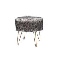 Hocker Mio, Anthrazit/Weiß B: 45 cm - Anthrazit/Goldfarben, Design, Textil (45/45/45cm) - Kayoom