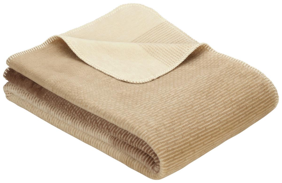 Kuscheldecke Braun/Naturfarben 150x200 cm Streifen - Braun/Naturfarben, KONVENTIONELL, Textil (150/200cm) - Ibena
