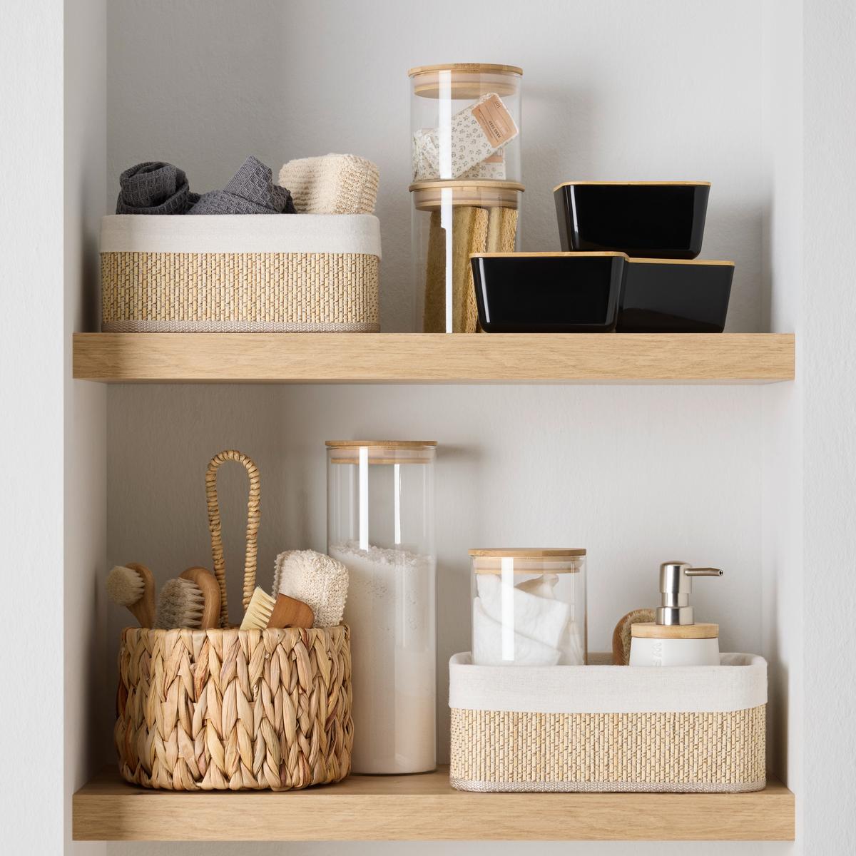 Dóza na potraviny Hedvig, Ø/V: 10/19cm - přírodní barvy, dřevo/sklo (10/19cm) - Zandiara