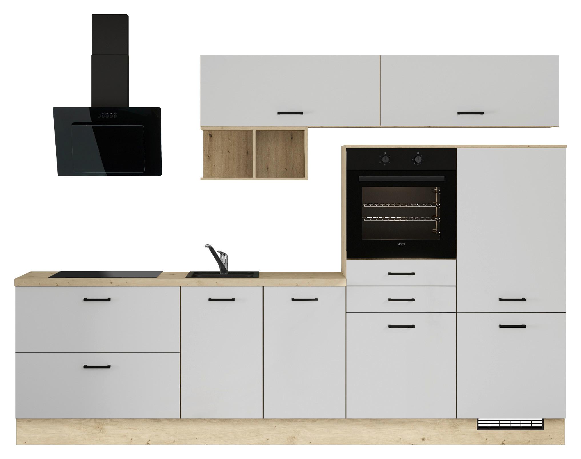 Küchenleerblock Ip1200 - Eichefarben/Weiß, Design, Holzwerkstoff (300cm) - Impuls
