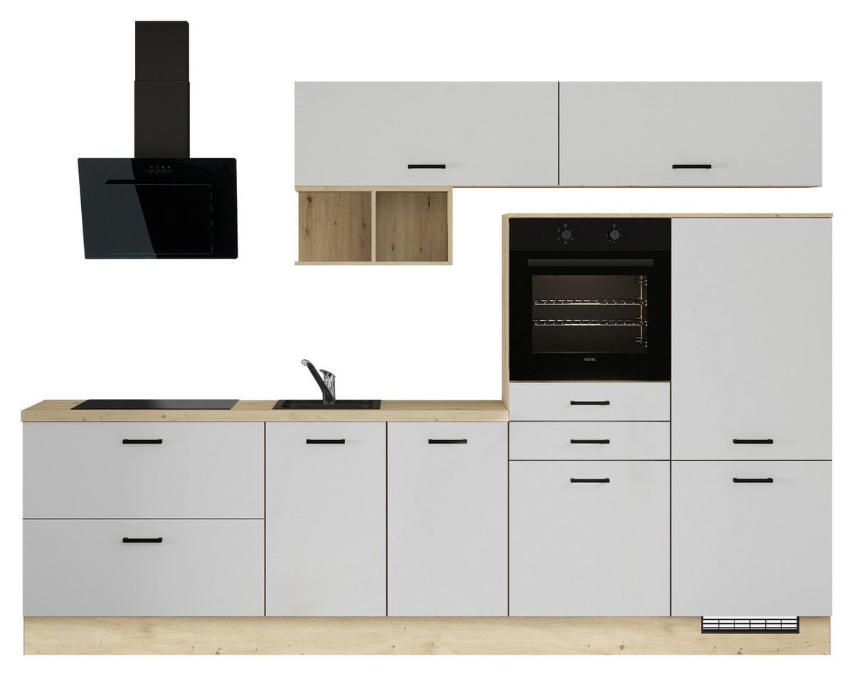 Küchenblock Ip1200 - Eichefarben/Weiß, Design, Holzwerkstoff (300cm) - Impuls