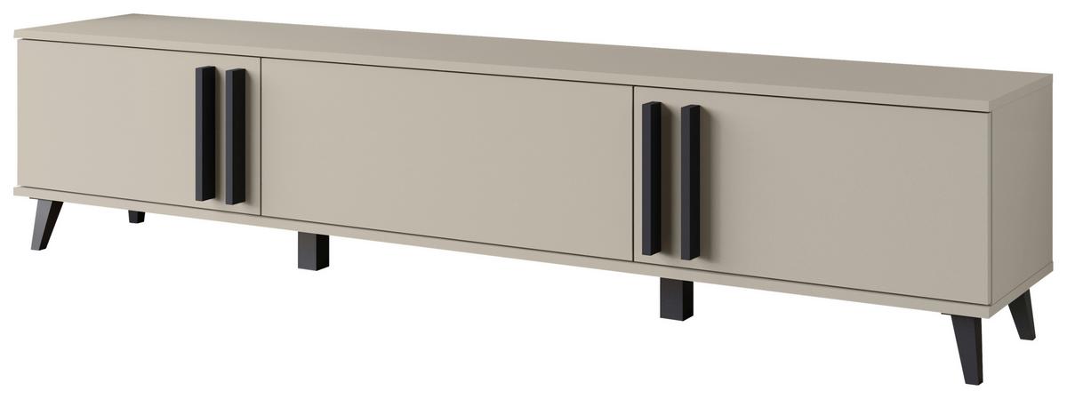 Lowboard Helsinki 183 Beige/Congo B: 180 cm - Beige/Schwarz, Trend, Holzwerkstoff (180/40/33cm)