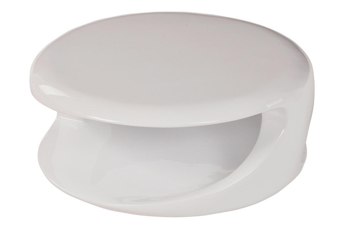 Couchtisch Weiß Hochglanz L: 80 Cm - Weiß Hochglanz, Design, Kunststoff (80/80/33cm) - Livetastic