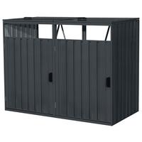 Mülltonnenbox A093.010.20 - Anthrazit, KONVENTIONELL, Metall (160/80/122cm) - Ambia Garden