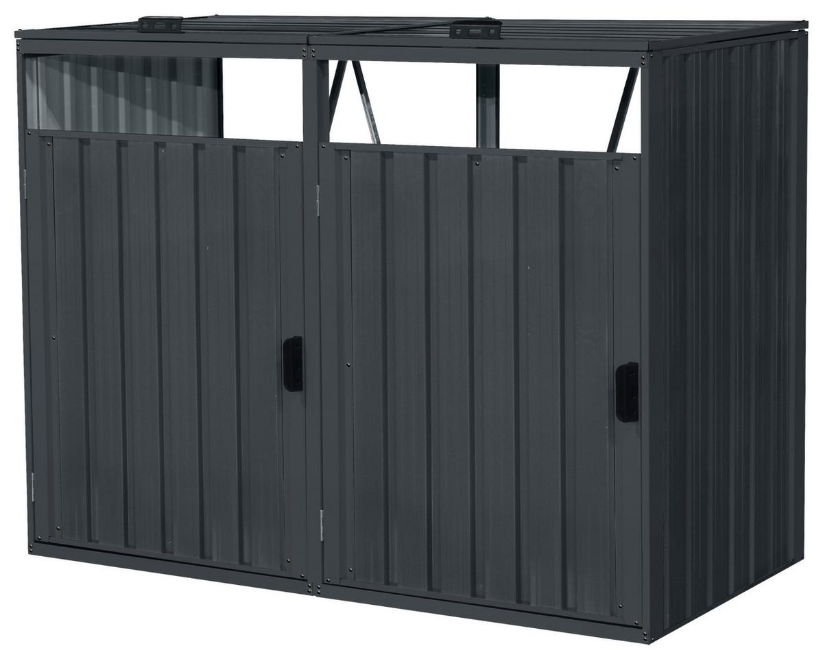 Mülltonnenbox A093.010.20 - Anthrazit, KONVENTIONELL, Metall (160/80/122cm) - Ambia Garden