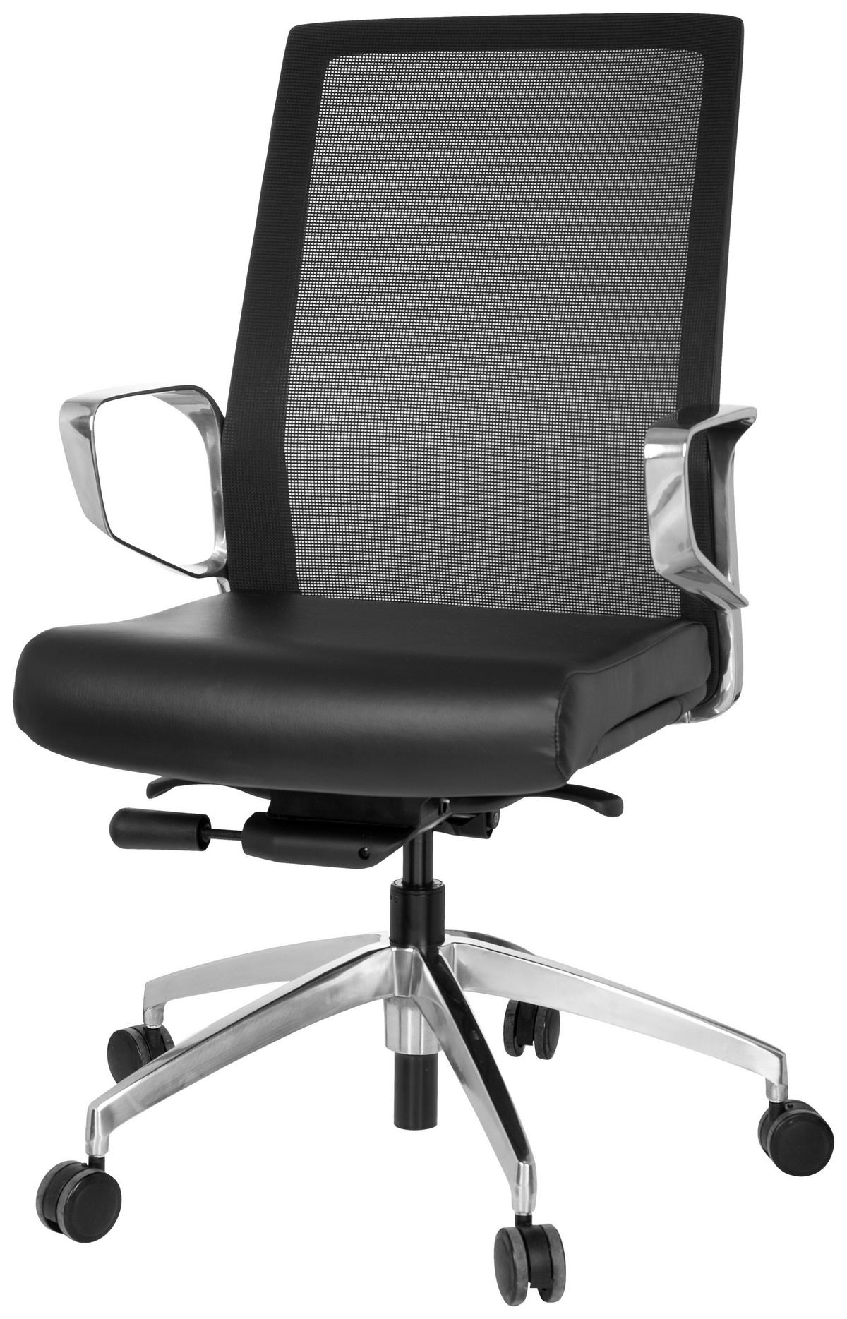 Drehstuhl Provider Net Schwarz - Schwarz, MODERN, Kunststoff/Textil (57/110/50cm) - MID.YOU