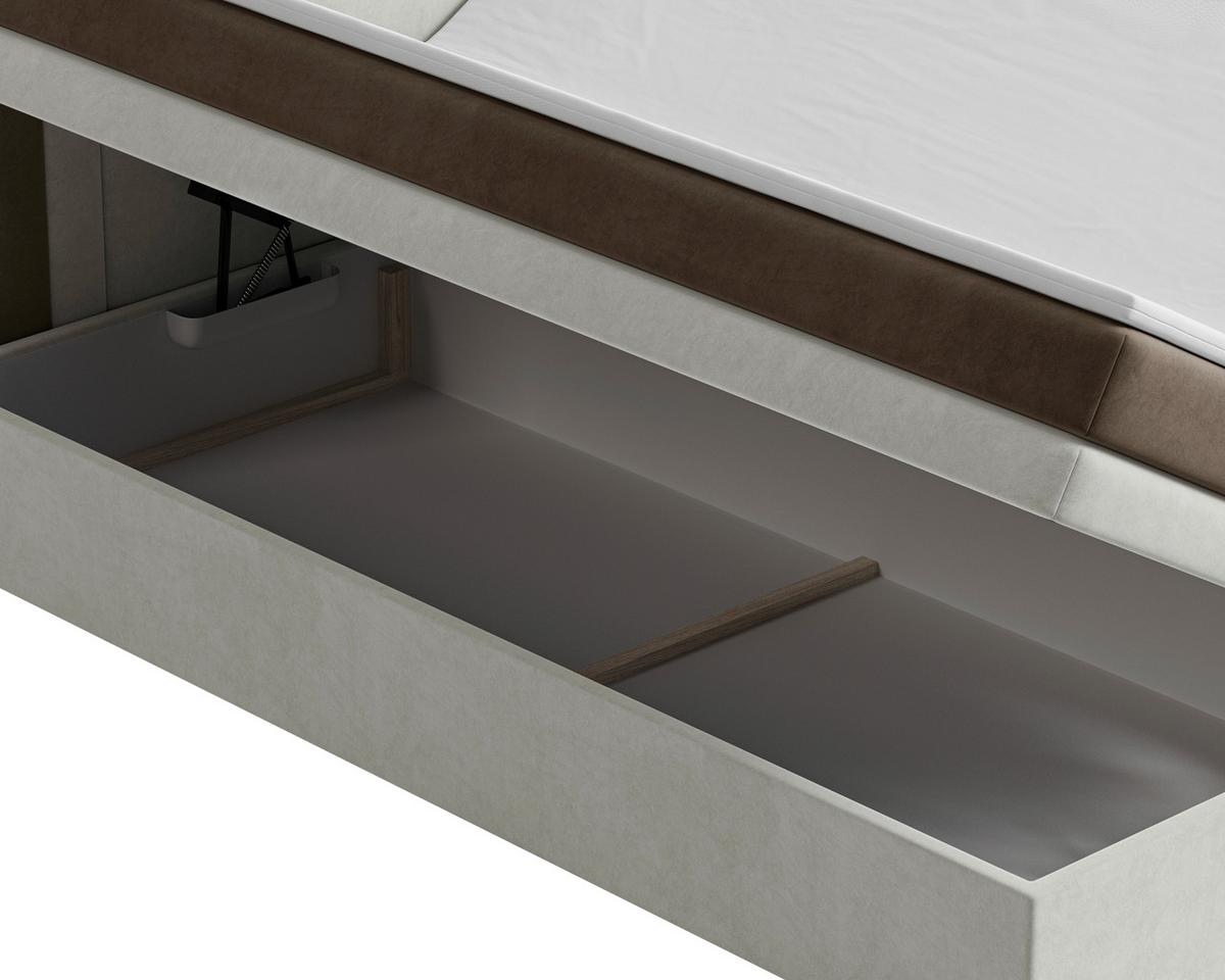 Boxbett Nest Lf:160x200 Hellgrau/Dunkelgrau - Dunkelgrau/Hellgrau, MODERN, Holz/Kunststoff (160/200cm) - MID.YOU