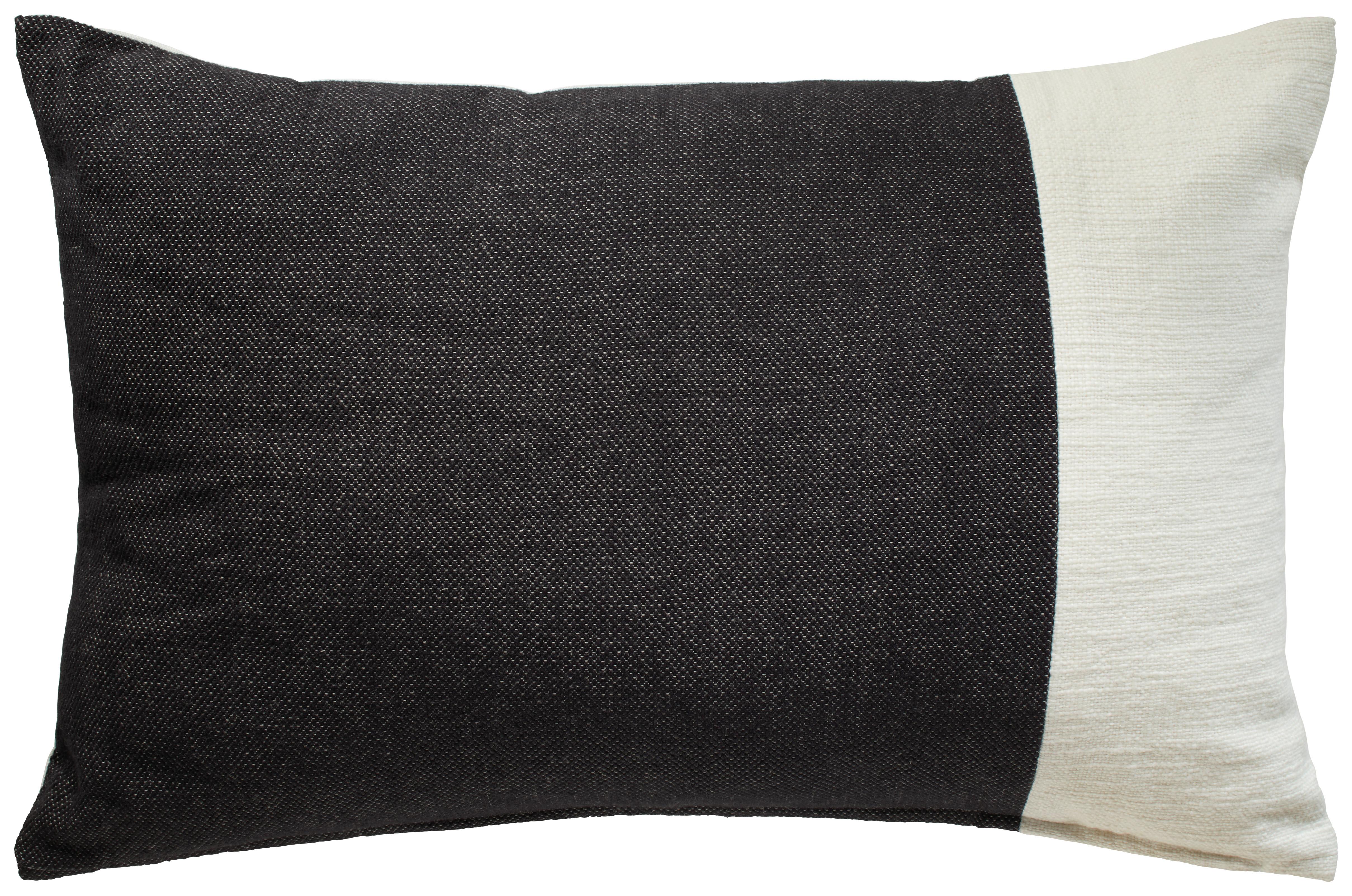 Dekorační Polštář Levi, Š/d: 40/60cm - bílá/černá, Moderní, textil (40/60cm) - Premium Living