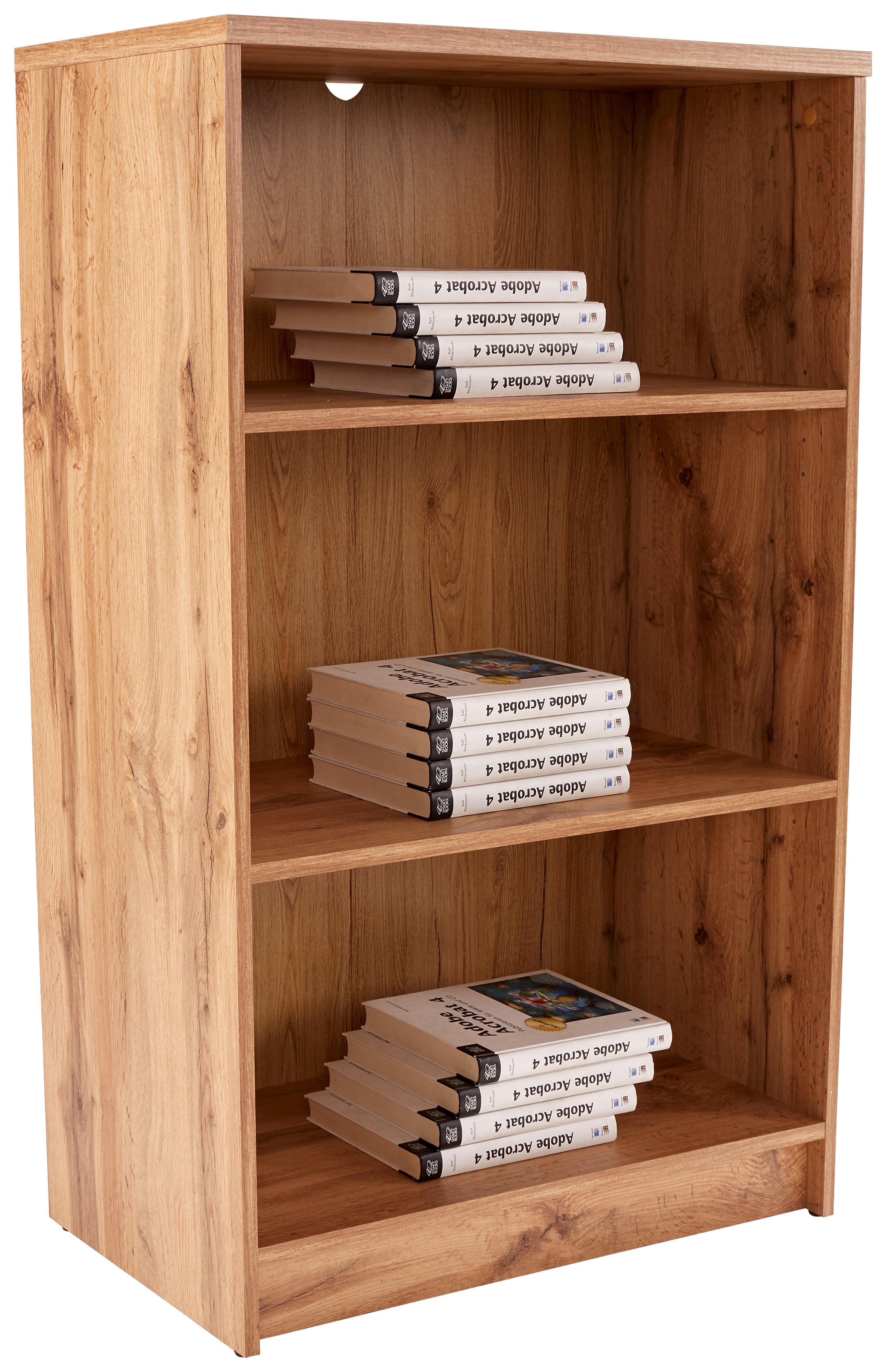 Regal 4-You New B 74 cm, Eiche Dekor - Eichefarben/Schwarz, MODERN, Holzwerkstoff (74/111,5/34,6cm)