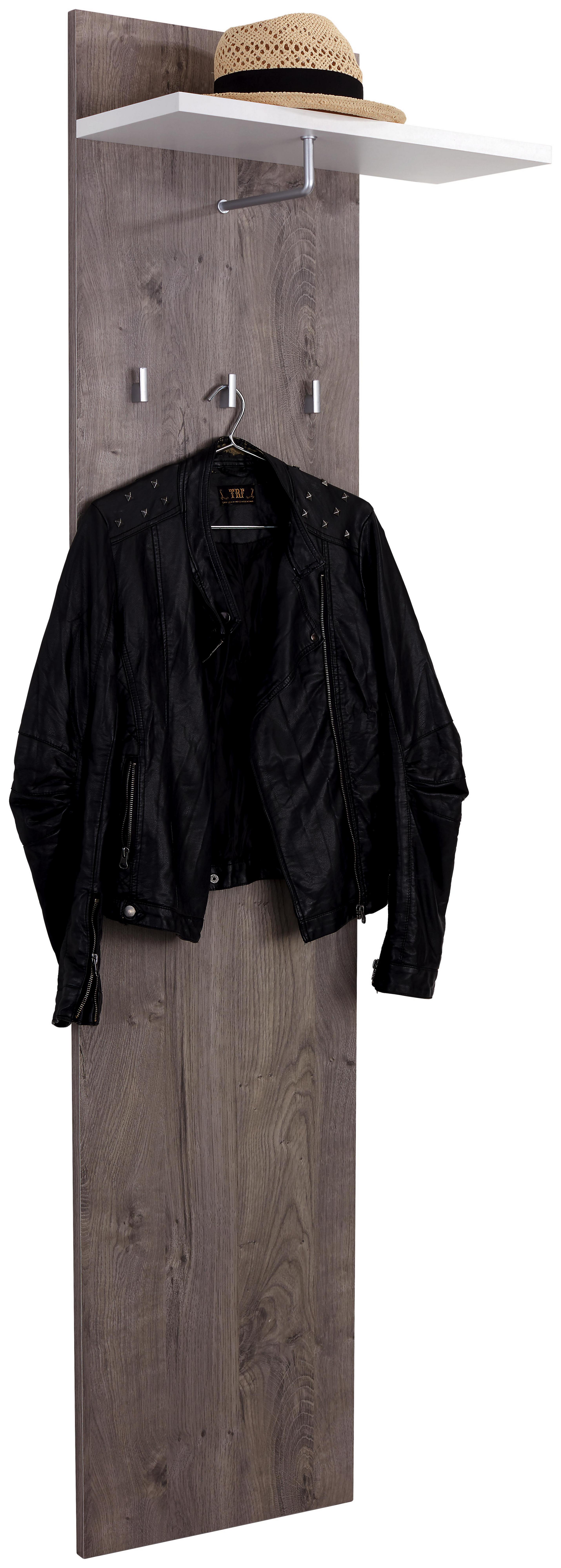 Garderobenpaneel Monza New - Eichefarben/Weiß, MODERN, Holzwerkstoff (55/194/23cm)