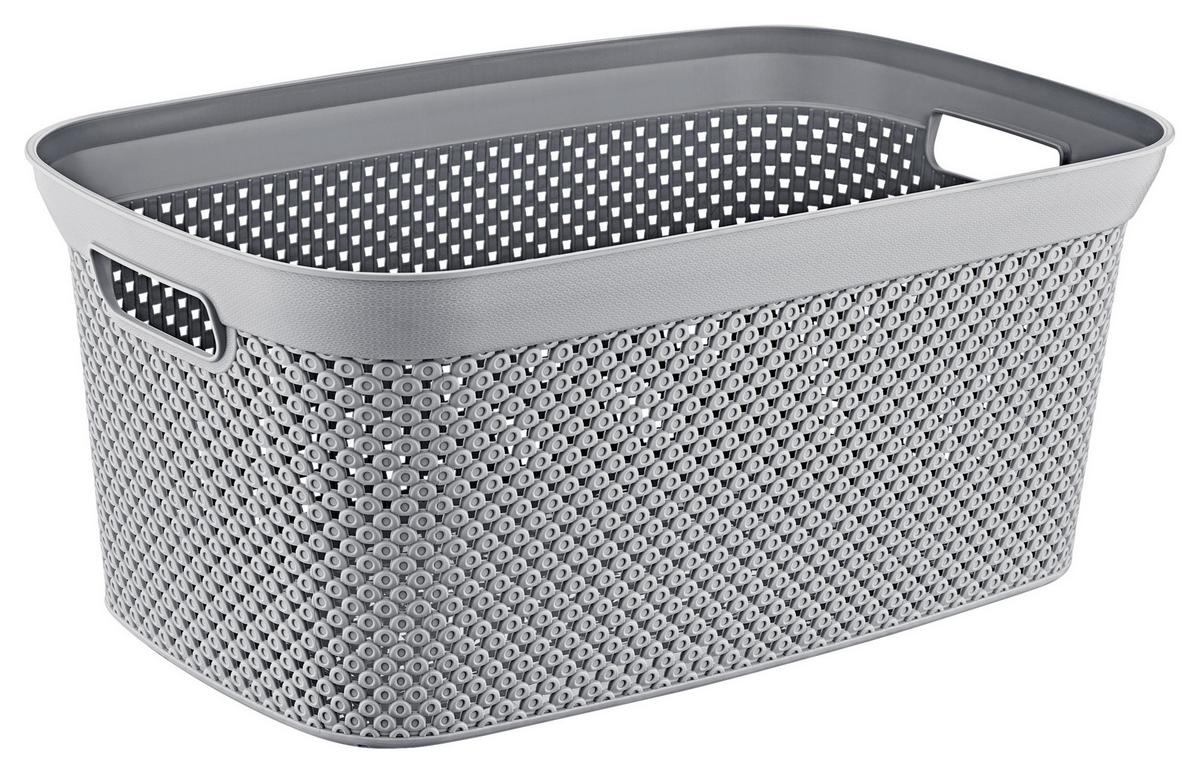 Wäschekorb Diamond Hellgrau, 54x33,5x23,4 cm - Grau, Basics, Kunststoff (54,3/33,5/23,4cm) - Luca Bessoni