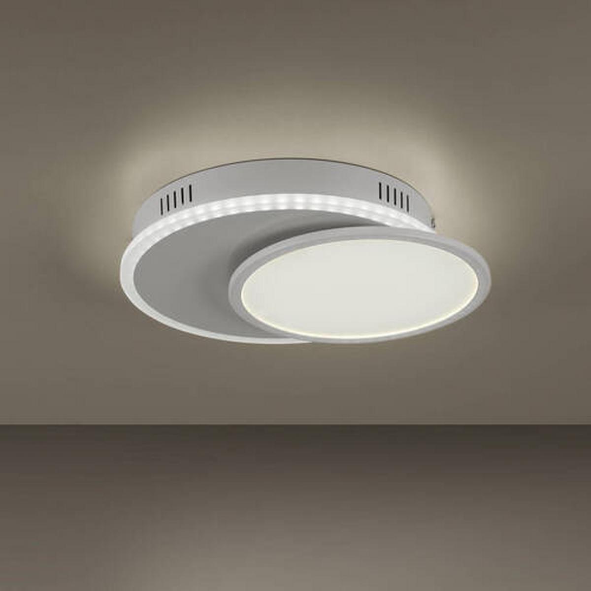 LED-Deckenleuchte Arenda L: 45 cm dimmbar mit Farbwechsler - Weiß, Design, Kunststoff/Metall (45/33/7,5cm)