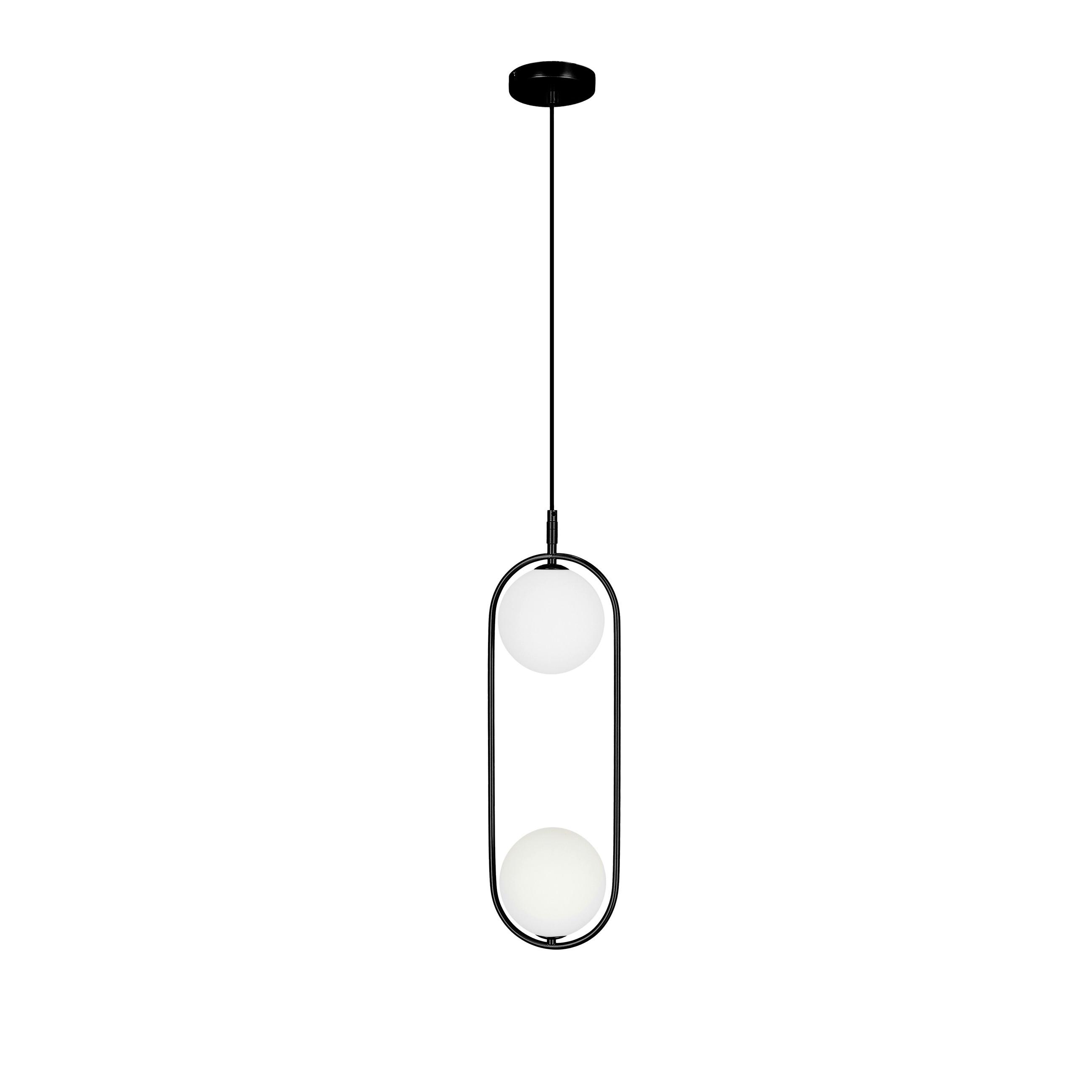 Hängeleuchte 32-10155 Cordel - Schwarz/Weiß, Design, Metall (18.5/15cm)