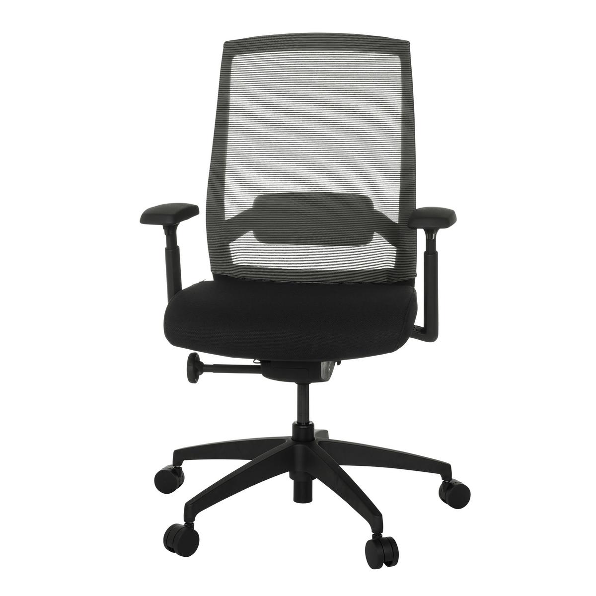 Drehstuhl Colore Schwrz B: 65 cm - Schwarz, MODERN, Kunststoff/Textil (65/95 - 103/70cm) - MID.YOU