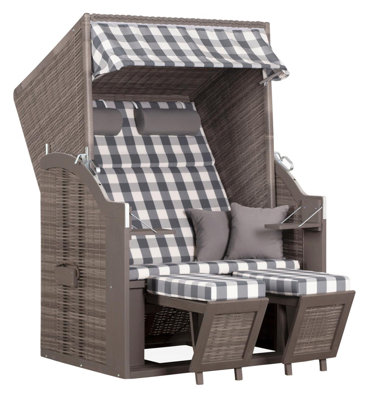 Strandkorb Ostsee Devries 2-Sitzer - Basics, Holz (120/160/80cm) - Gardenson