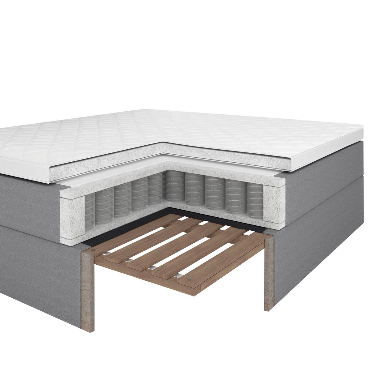 Boxspringová posteľ POLO 90x200, SIVá - čierna/sivá, Modern, drevo/textil (90/200cm) - Bessagi Home