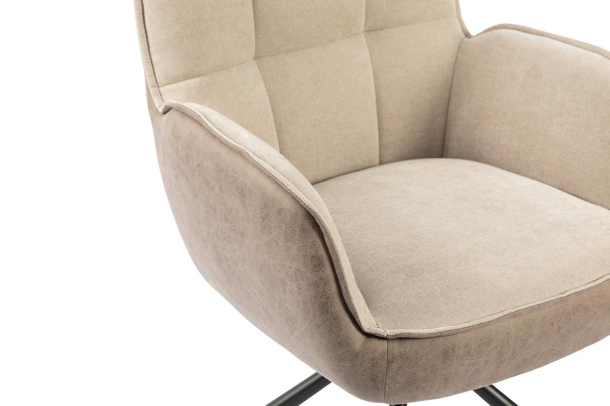 Armlehnstuhl Verona Beige B: 60 cm - Beige/Schwarz, MODERN, Textil/Metall (60/87/63cm) - MID.YOU