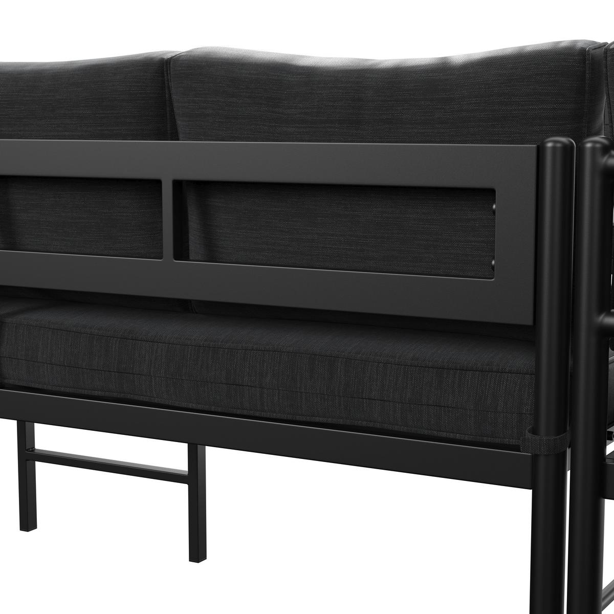 JEDÁLENSKÁ TERASOVÁ SÚPRAVA POLLY - čierna/svetlosivá, Modern, kov/textil - Bessagi Garden