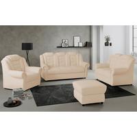 Polstersessel Boston Beige Lederlook - Beige/Schwarz, KONVENTIONELL, Textil (104/102/101cm) - Livetastic