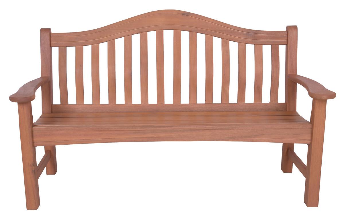 Gartenbank Holz Kingston 3-Sitzer - Eukalyptusholzfarben/Braun, MODERN, Holz (151/92,5/67cm) - Gardenson