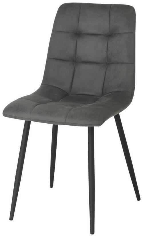 Esszimmerstuhl Lech Schwarz Gepolstert - Schwarz/Grau, KONVENTIONELL, Holz/Textil (45/88/55cm)