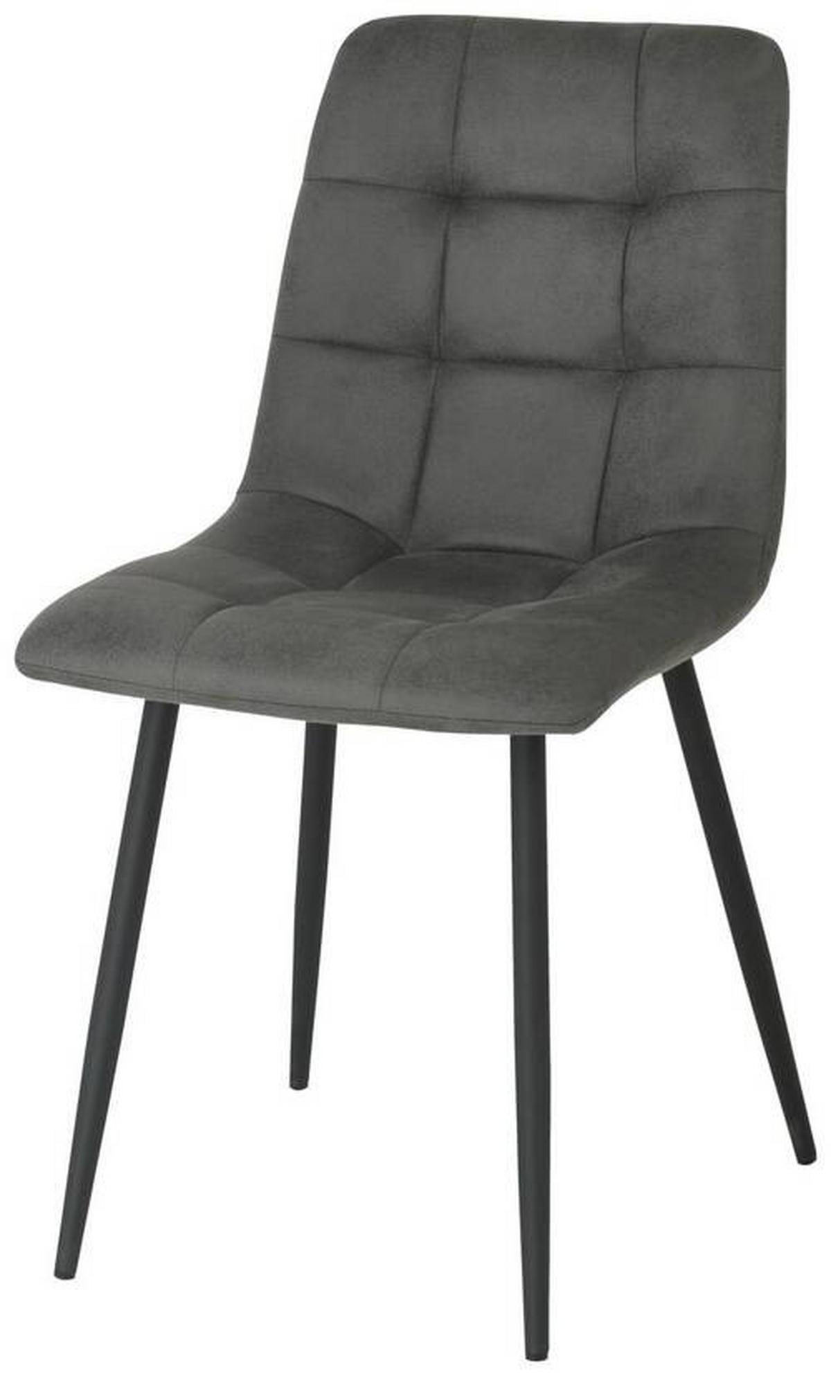 Esszimmerstuhl Lech Schwarz Gepolstert - Schwarz/Grau, KONVENTIONELL, Holz/Textil (45/88/55cm)