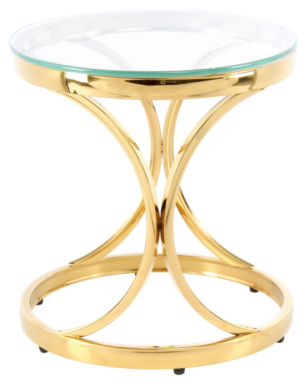 Beistelltisch Weyda 125 Goldfarben B: 40 cm - Goldfarben, Design, Glas/Metall (40/40/42cm) - Kayoom