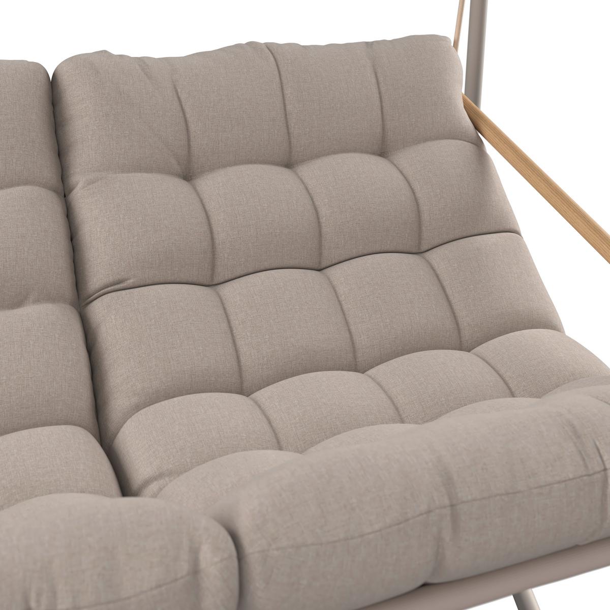 Hollywoodschaukel Bilbao - Dunkelgrau/Beige, MODERN, Textil/Metall (220/151/195cm) - Beldano