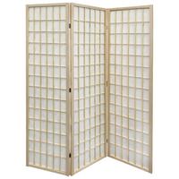 Paravent Naomi 2 B: 130 cm 3 Paneele Holz/Metall/Textil - Naturfarben/Weiß, MODERN, Holz/Textil (130/179/2cm)