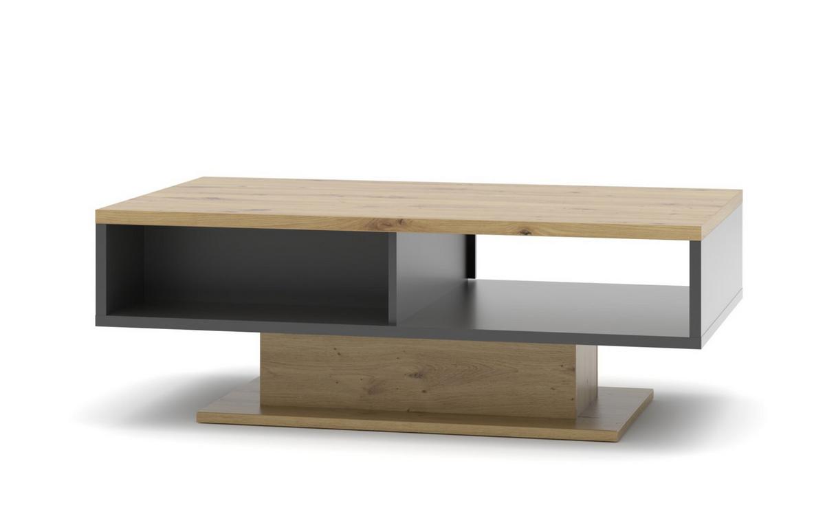 Couchtisch Evo Graphitfarben /Eiche Artisan Dekor L: 120cm - Graphitfarben/Eiche Artisan, Design, Holzwerkstoff (120/43/65cm) - MID.YOU