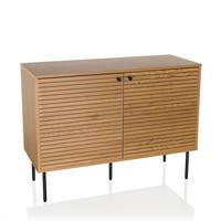 Linno S Sideboard Eichefarben B: 100 Cm - Eichefarben/Schwarz, MODERN, Holzwerkstoff (100/74/40cm) - MID.YOU