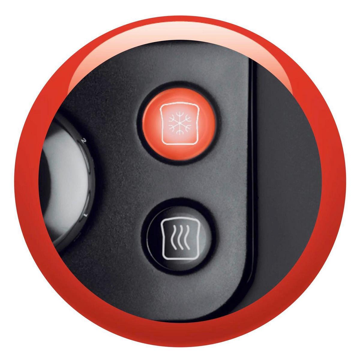 Toaster 220-240v, 2 Schlitze - Rot/Schwarz, Basics, Metall (29,7/16,5/18,9cm) - Moulinex