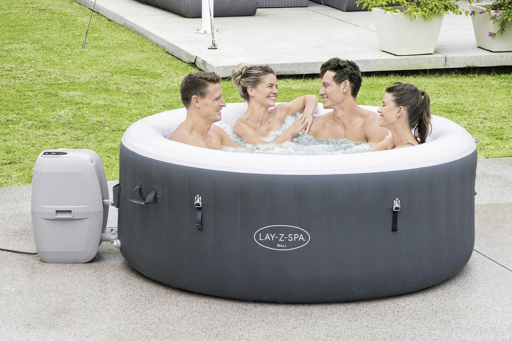 Whirlpool Aufblasbar Airjet Bali ⌀ 180 X H 66 cm - Dunkelgrau, Trend, Kunststoff/Metall (180/66cm) - Bestway