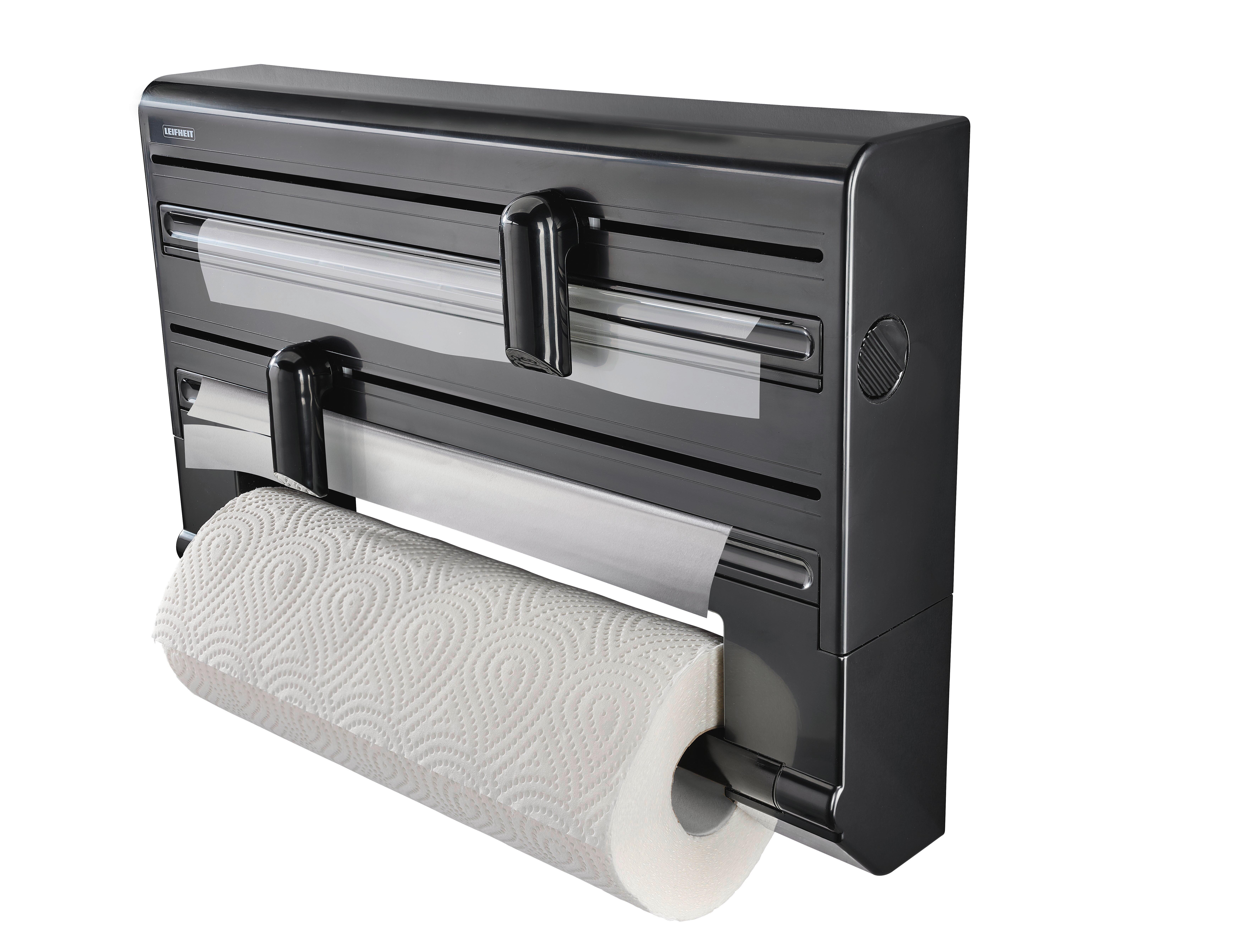 Küchenrollenhalter Parat Black - Schwarz, Basics, Metall (38,5/26/7cm) - Leifheit