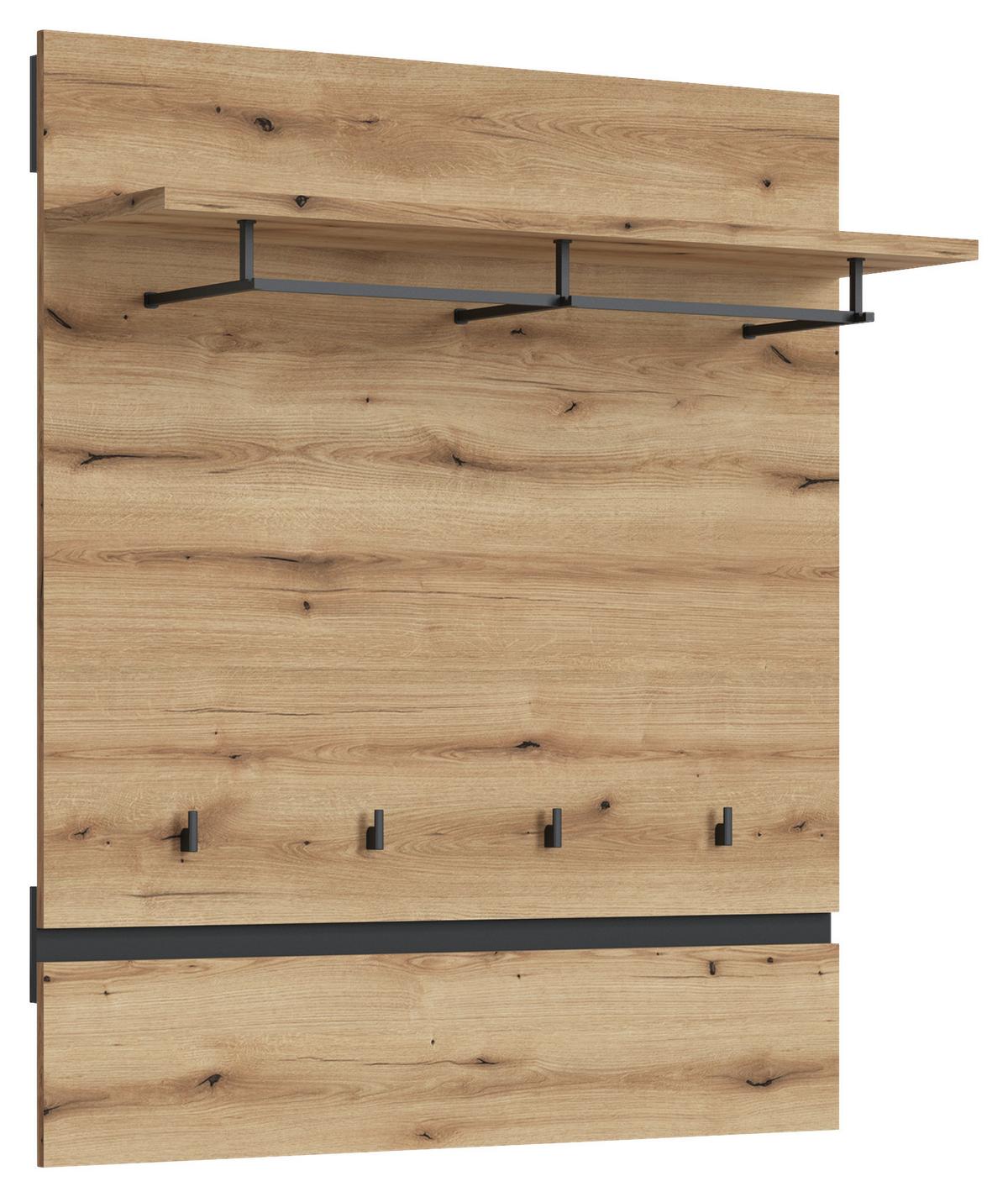 Garderobenpaneel Corte Grau/eiche Dekor B: 100 Cm - Trend, Holzwerkstoff (100/116,6/29,2cm)