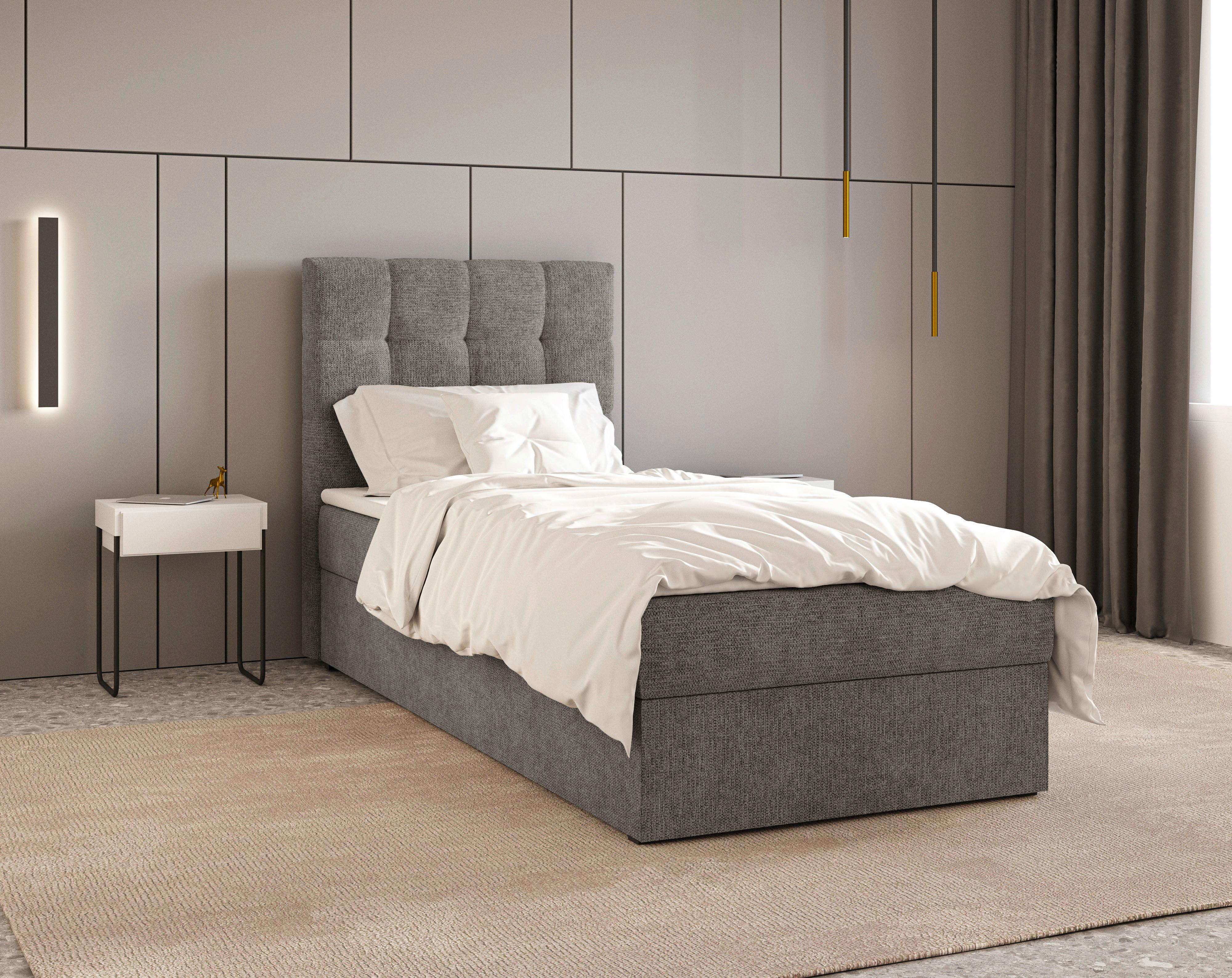 BOXBETT Oslo Anthrazit 90x200cm - Anthrazit/Schwarz, MODERN, Holz/Kunststoff (90/200cm) - MID.YOU