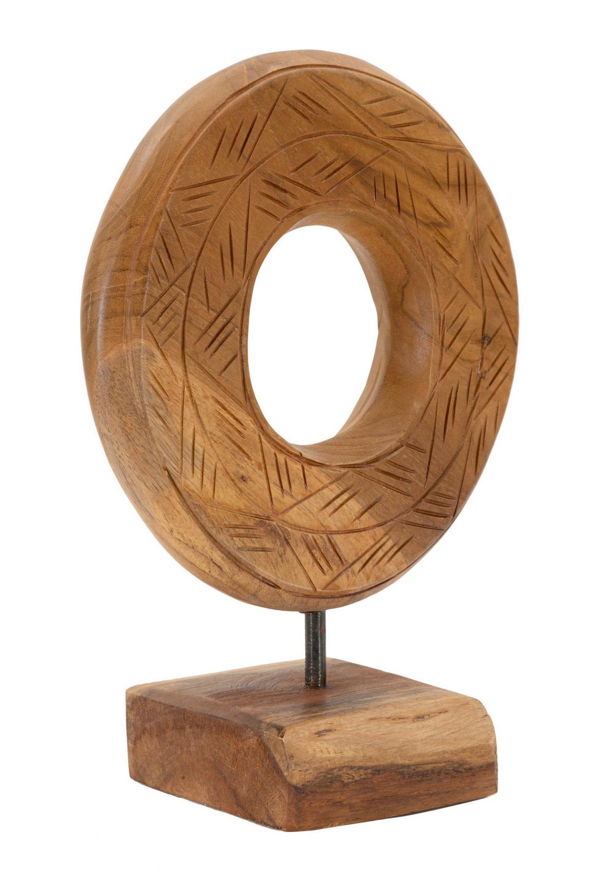 Skulptur Doeat Teak, Braun B: 20 cm - Braun, Basics, Holz (20/28/10cm)