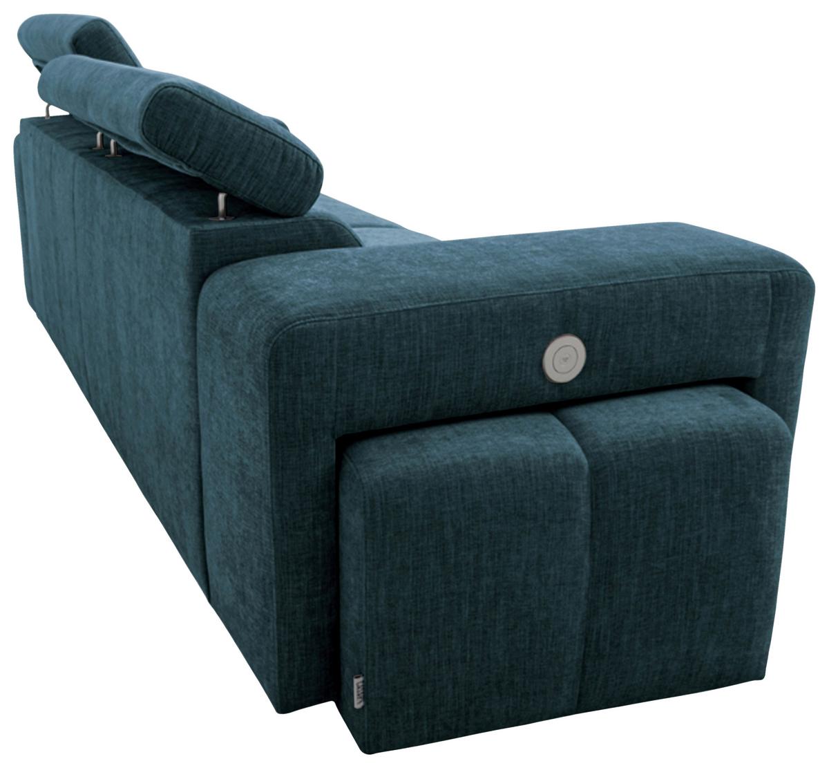 3-SitzerSofa m. Schlaffunktion Sirius S blau, B: 251cm - Blau/Schwarz, KONVENTIONELL, Holz/Holzwerkstoff (251/96/100cm)