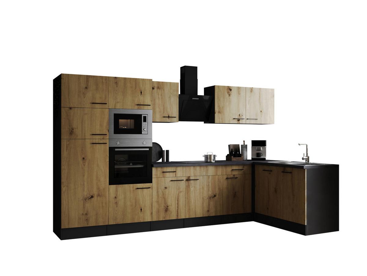 Eckküche Oliver Artisan Dekor S: 340x172 Cm - Eiche Artisan/Grau, Design, Holzwerkstoff (340/172cm) - Respekta