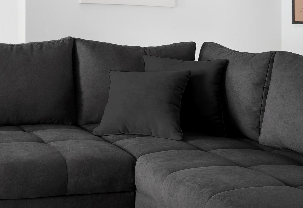 Eckschlafsofa Alvito Schwarz S: 298/202 cm - Silberfarben/Schwarz, Design, Textil (298/202cm) - MID.YOU