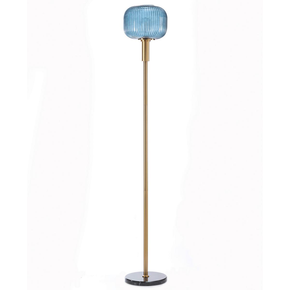 Stehleuchte Doroty Multicolor L: 24 cm - Multicolor/Sahara, KONVENTIONELL, Glas/Kunststoff (24/24/162cm)