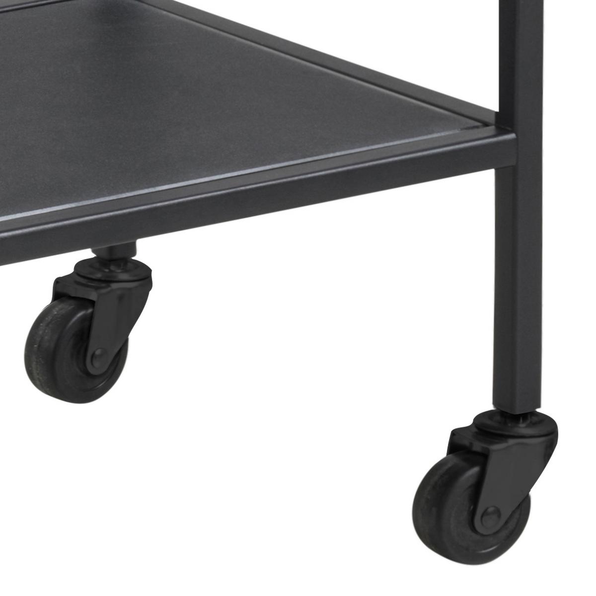 Servierwagen Metall/glas Seaford Schwarz Mit 2 Laden - Klar/Schwarz, Basics, Glas/Kunststoff (60/75/30cm) - MID.YOU