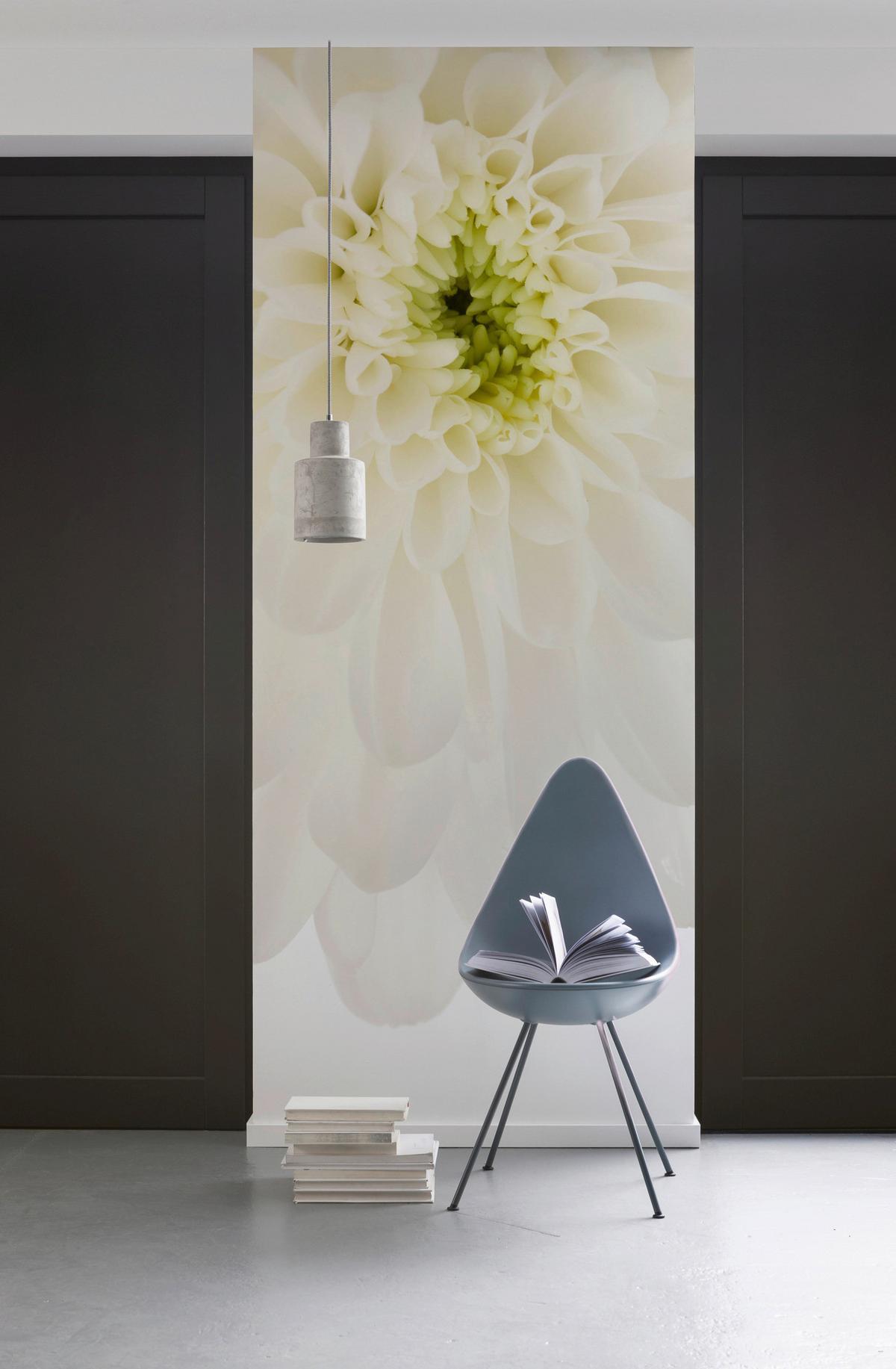 Vliestapete Beautiful - Gelb/Weiß, Basics (100/280cm) - Komar