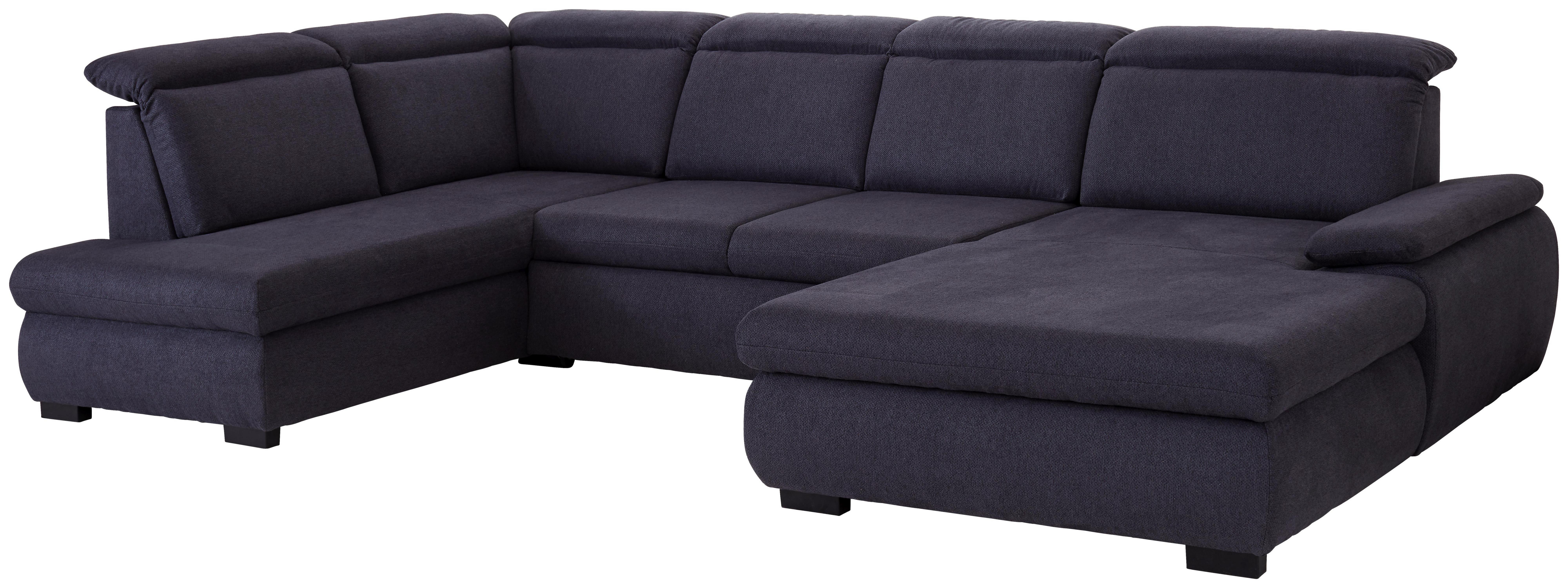 Wohnlandschaft in U-Form Maße: ca. 184/335/172 cm - Anthrazit/Schwarz, KONVENTIONELL, Holz/Textil (184/335/172cm) - Ombra