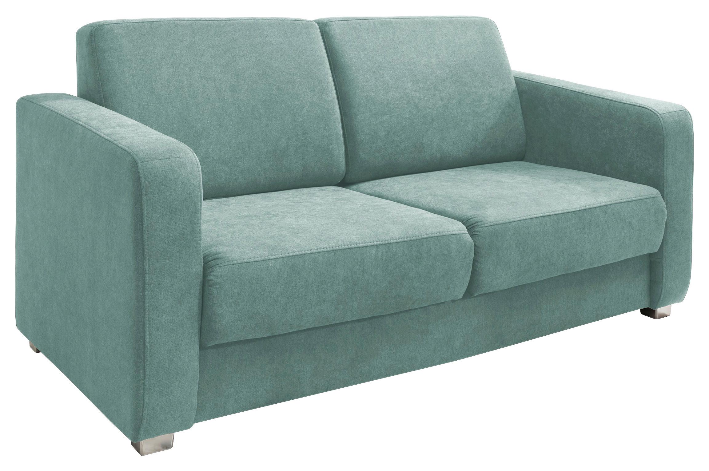 2-sitzer-sofa Mit Schlaffunkt. Mia Hellgrün - Chromfarben/Mintgrün, Basics, Textil (159/88/87cm) - Livetastic