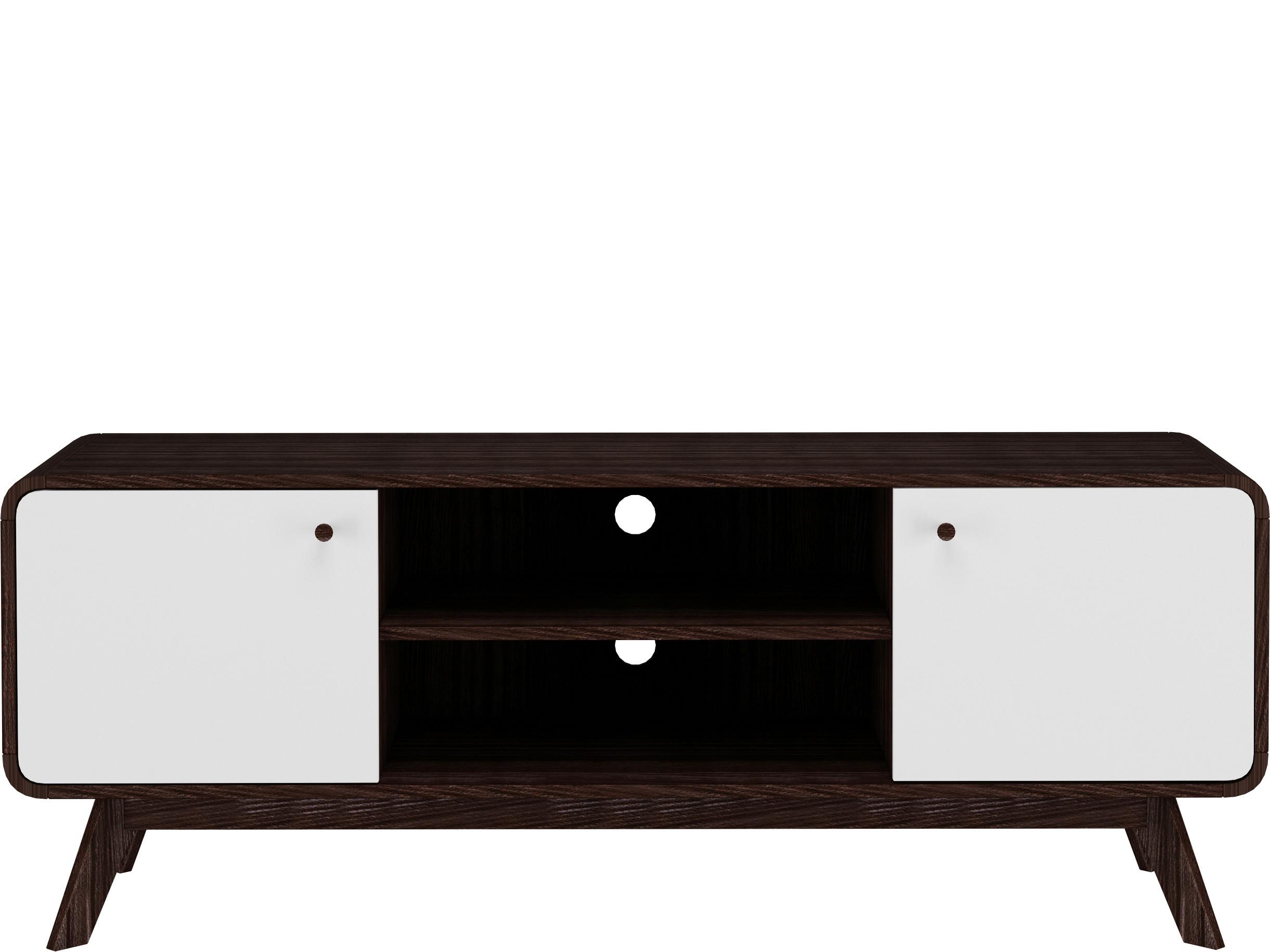 Lowboard Cassie Weiß Walnussfarben B: 140 cm - Walnussfarben/Weiß, Design, Holz/Holzwerkstoff (140/53/39cm) - MID.YOU