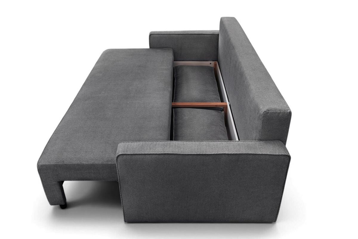 Rozkladacia pohovka NERA, tmavosivá ženilka - tmavosivá, Modern, textil/plast (232/90/100cm)