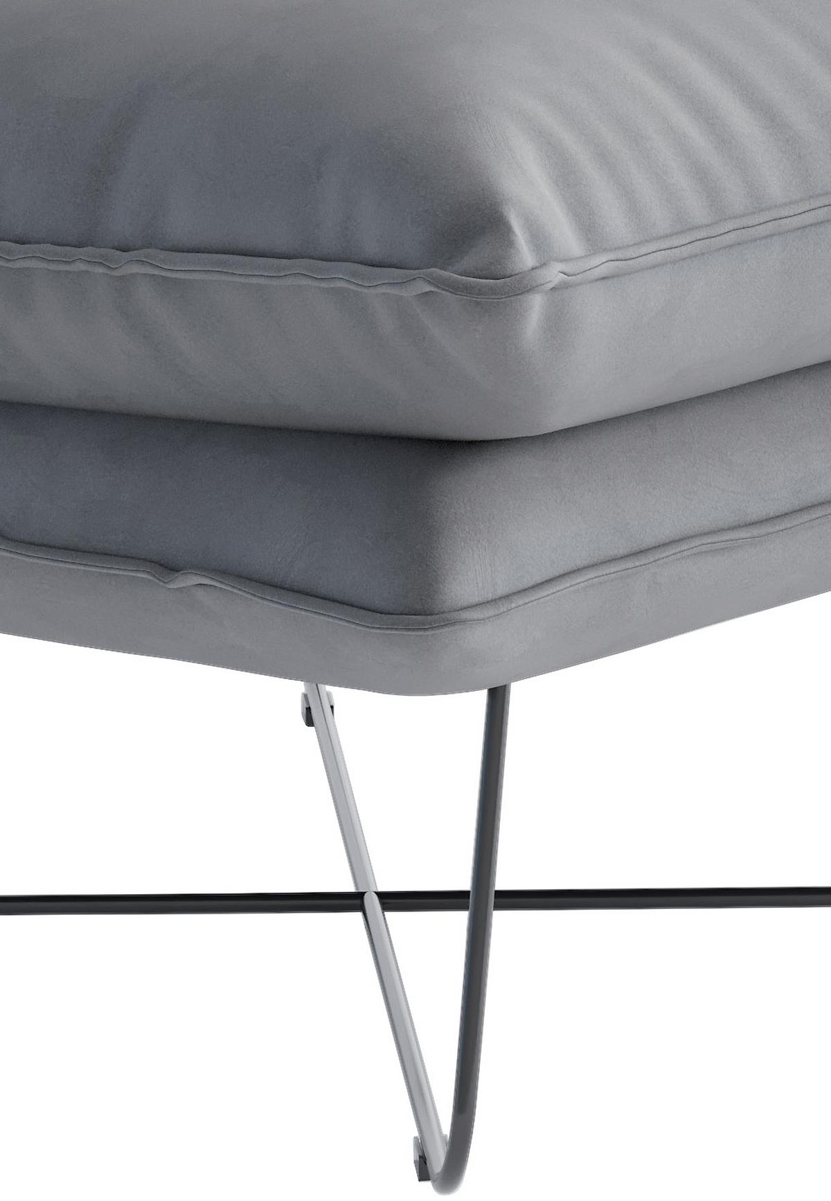 Sessel Skyline - Hellgrau/Schwarz, Design, Textil (72/84/90cm) - Livetastic