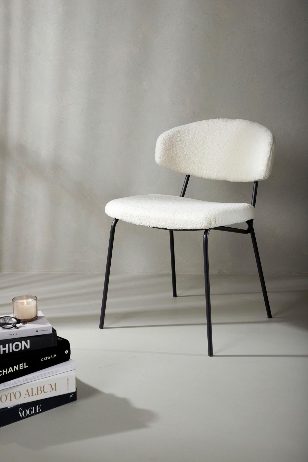 Stuhl-Set Chico - Schwarz/Weiß, Design, Textil/Metall (50/79/57cm) - Livetastic